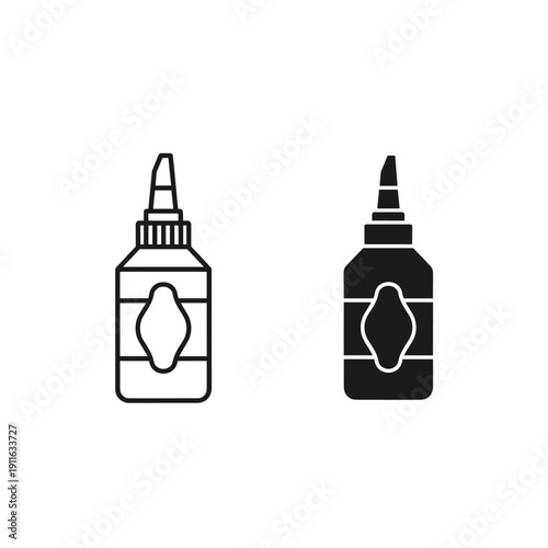 Two bottles of glue with different design styles Vector