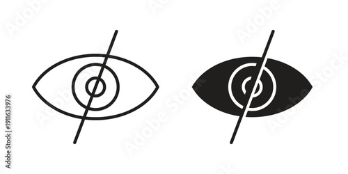 Eye crossed icon. linear style sign for mobile concept and website ui design