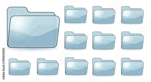 Folder icons set. File management concept. Vector illustration