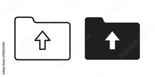 Folder upload icon. linear style sign for mobile concept and website ui design