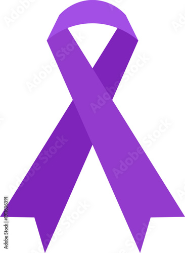 Bright Purple Awareness Ribbon Symbol for Domestic Violence and Alzheimer's Support