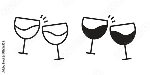 Glass-cheers icon. linear style sign for mobile concept and website ui design