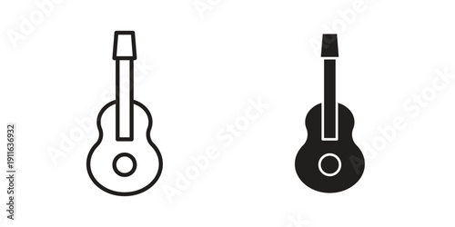 Guitar icon. linear style sign for mobile concept and website ui design