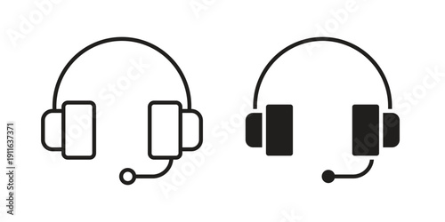 Headset icon. linear style sign for mobile concept and website ui design