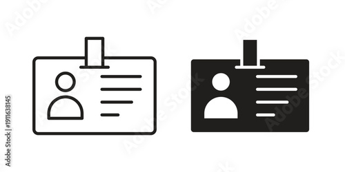 ID badge icon. linear style sign for mobile concept and website ui design