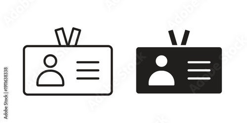 ID badge icon. linear style sign for mobile concept and website ui design