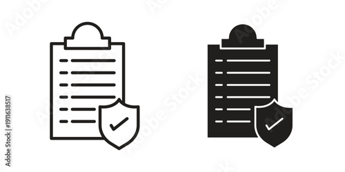 Insurance Document icon. linear style sign for mobile concept and website ui design