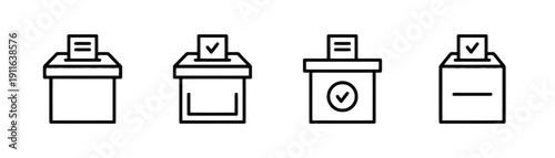 Four different voting box icons for election and poll concepts