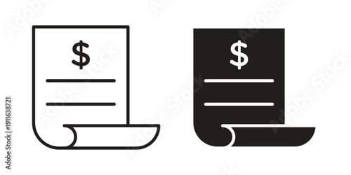 Invoice icon. linear style sign for mobile concept and website ui design