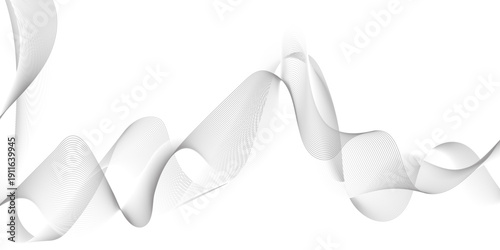 Abstract golden smooth wave on a white background. Dynamic sound wave. Design element. Vector illustration. Wave lines created using blend tool. graphic design template banner business wave.