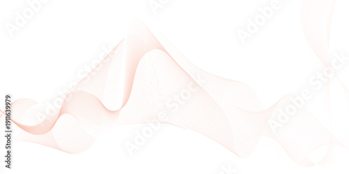 Abstract golden smooth wave on a white background. Dynamic sound wave. Design element. Vector illustration. Wave lines created using blend tool. graphic design template banner business wave.