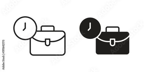 Office time icon. linear style sign for mobile concept and website ui design