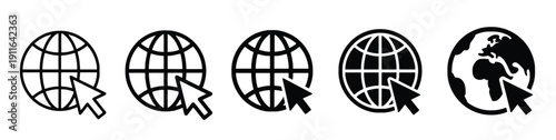 Globe and cursor icons