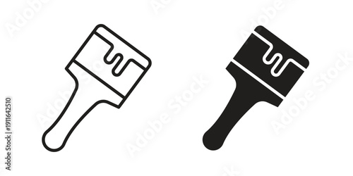 Paint brush icon. linear style sign for mobile concept and website ui design