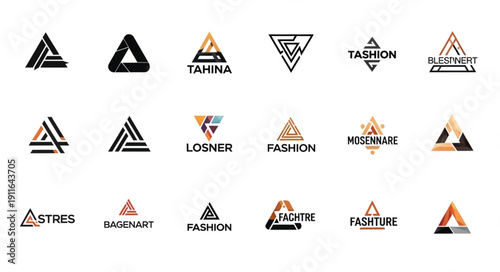 Collection of Triangle Logos and Branding Elements.