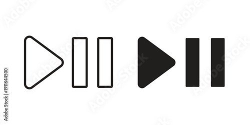 Play pause icon. linear style sign for mobile concept and website ui design