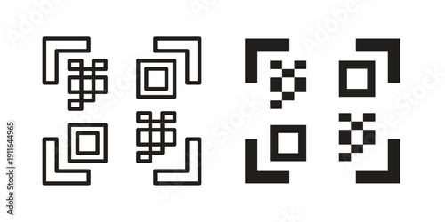 Qrcode icon. linear style sign for mobile concept and website ui design