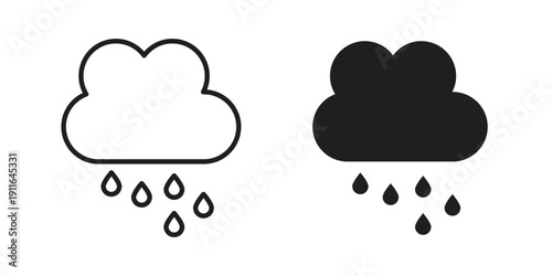 Rain icon. linear style sign for mobile concept and website ui design