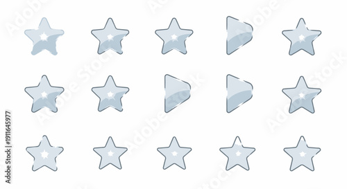 Shiny stars animation frames, cartoon style