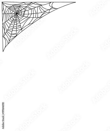 Black and White Corner Web Doodle