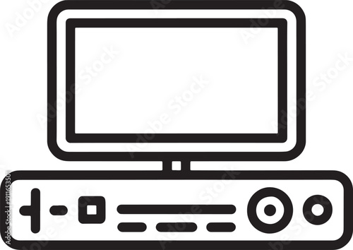 Black television set with control panel and buttons on front