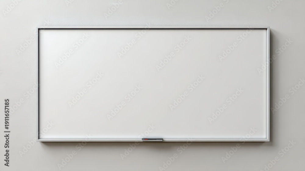 Obraz premium Blank Whiteboard with Empty Copy Space in Horizontal Rectangular Billboard Mockup