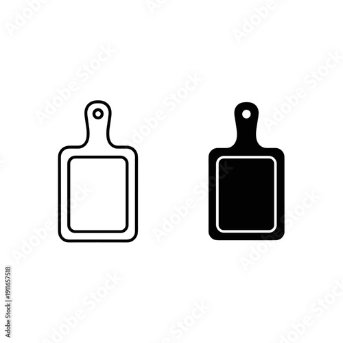 A black and white image of two cutting boards Vector