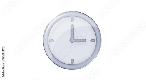 Clock icon showing 3 o'clock on white background