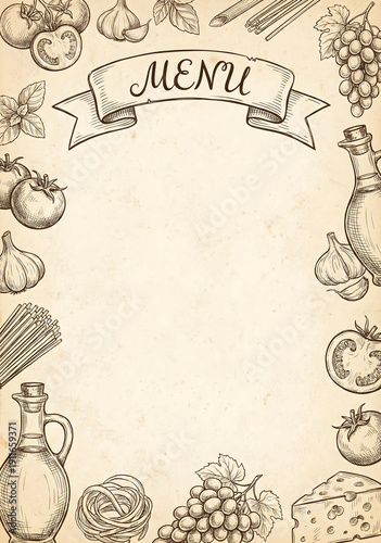 Vintage Italian restaurant menu background