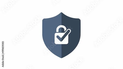 Foto Shield with secure lock icon symbol.
