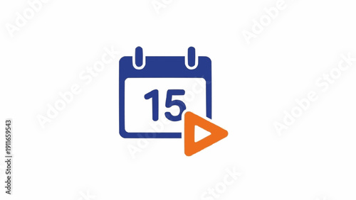 Play button on calendar icon.