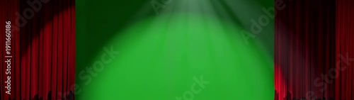 Red curtains opening stage background