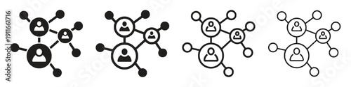 Network connection icons showing people connected in a group social structure