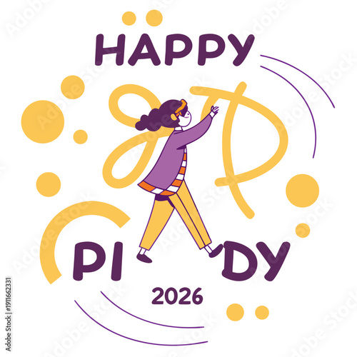 happy pi day vector design