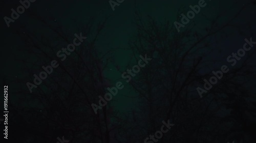 Real-time footage of aurora borealis northern lights in Fairbanks, Alaska USA