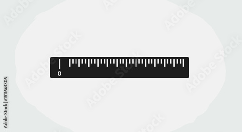 Black Ruler with White Measurement Markings 1.