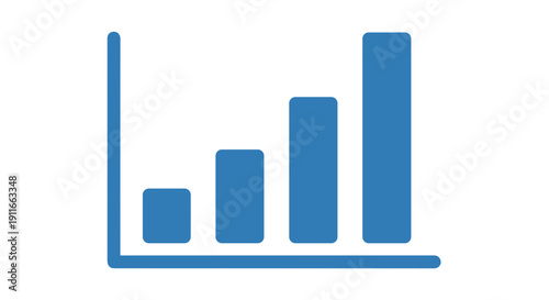 Blue Bar Graph Showing Increasing Trend.