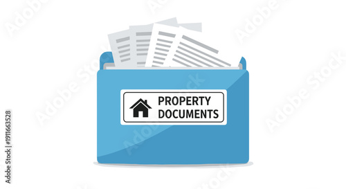 Blue Folder with Property Documents Inside 1.