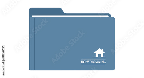 Blue Folder with Property Documents Icon.