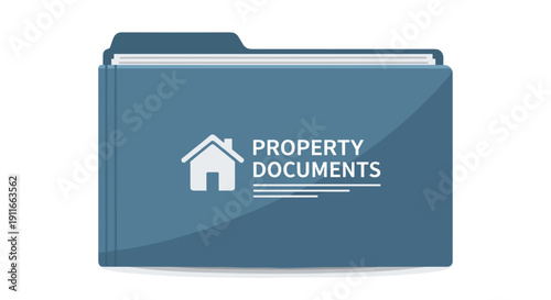 Blue Folder with Property Documents Label.