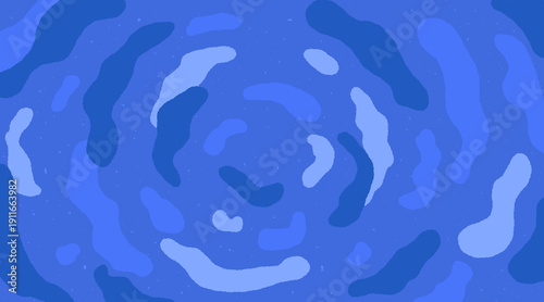 Abstract Blue Swirl and Ripple Vector Background with Textured Brush Strokes