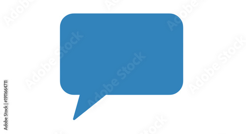 Blue Speech Bubble Icon Simple Design.