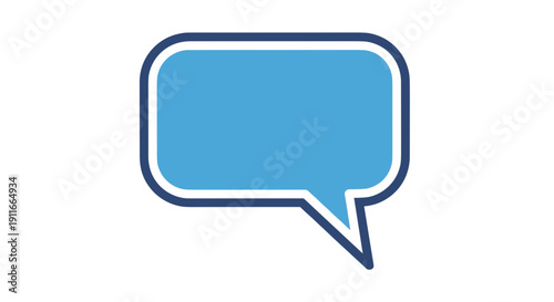 Blue Speech Bubble Icon Symbol.