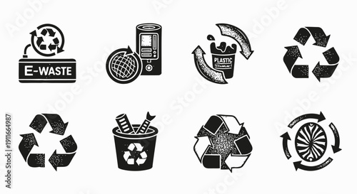 Recycling Symbols and Icons Collection.
