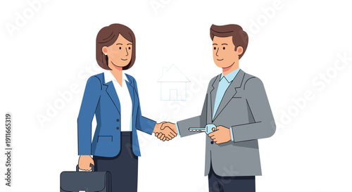 Business Professionals Shaking Hands in Agreement.