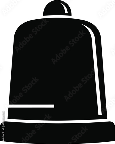 Single black alarm system, minimal flat vector illustration on minimalistic scene