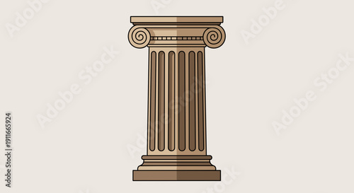 Classic Greek Column with Ionic Capital.