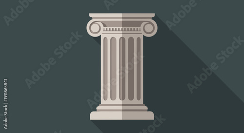 Classic Greek Column with Ornate Capital.