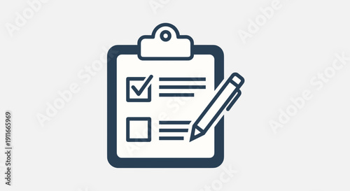 Clipboard with Checklist and Pencil.