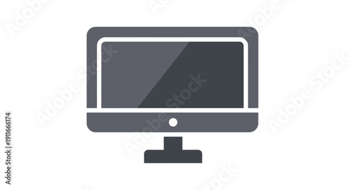 Computer Monitor Icon Simple Design Element.